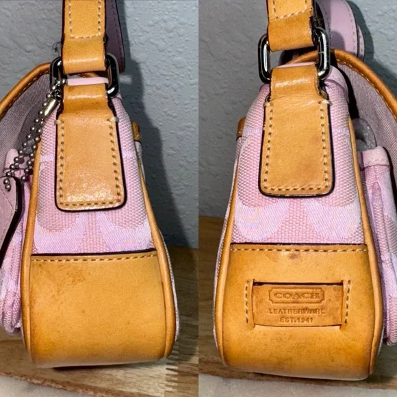 Coach Pink and Tan Crossbody Bag - Picture 3 of 16